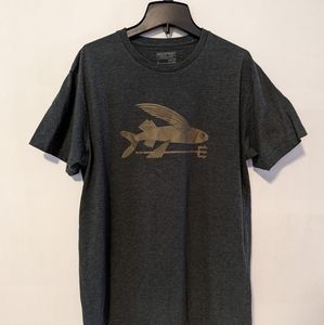 Patagonia Flying fish grey and gold slim fit Tshirt, large, mint condition